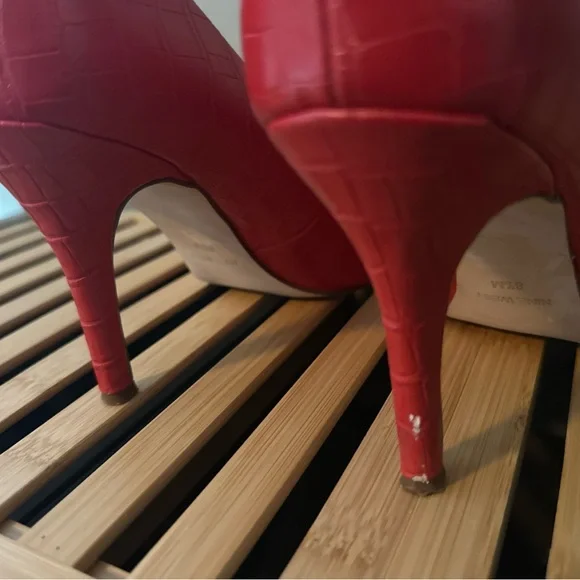 Nine West Hot Pink Snakeskin Pumps Size 8.5 - Picture 4 of 4